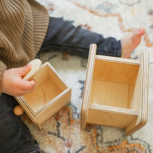 Giocattolo educativo per le capacità motorie fini, giocattolo Montessori, scatola imbucare in legno, primo regalo per bambini, scatola dei giocattoli 2 in 1 immagine 7