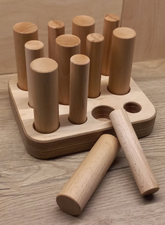 モンテッソーリ 円柱さし 4つセット　Montessori　シリンダー・ブロック 楽天市場】モンテッソーリ 円柱さし ♪小♪ Montessori