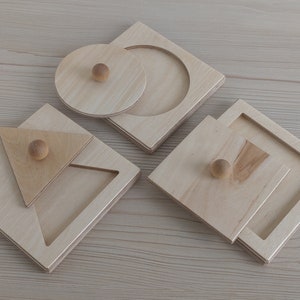 Montessori Wood Puzzle Peg Board Geometric Shape Match Baby Educational Toy image 5