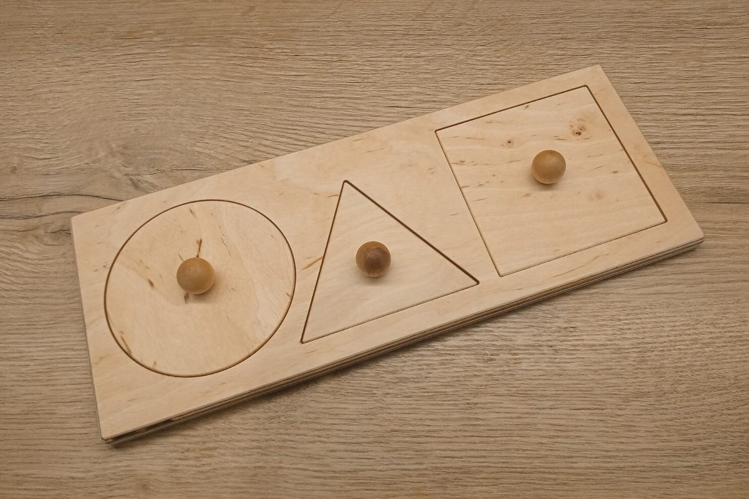 Montessori Wood Puzzle Peg Board Geometric Shape Match Baby Educational ...