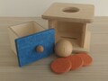 Montessori Imbucare Box with Ball and Coins, Wooden Baby Toy product logo