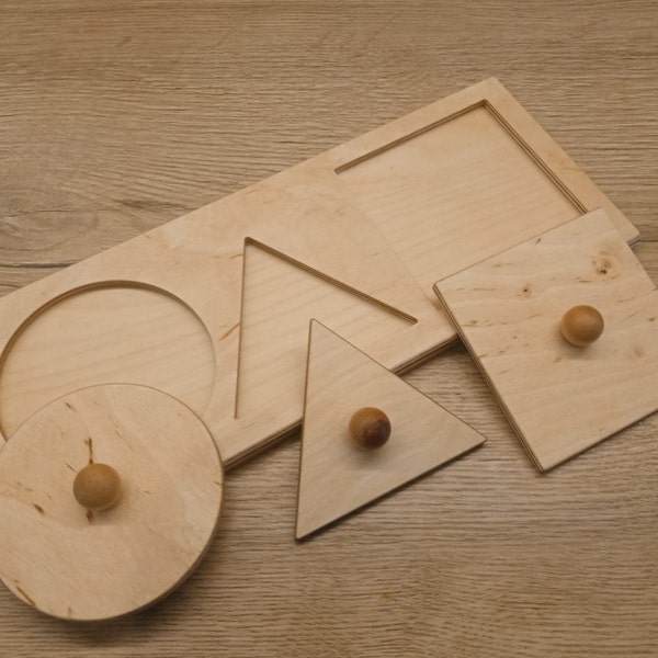 Montessori Holz Puzzle Peg Board Geometrische Form Spiel Baby Lernspielzeug