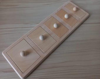 Montessori Wooden Rectangle Puzzle: Size Comparison Sensorial Toy