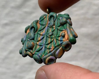 Handmade polymer clay pendant