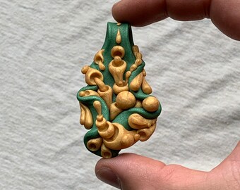 Handmade polymer clay pendant