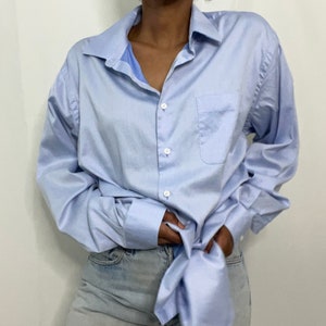 Camicia da fidanzato anni &#39;90 / Abito camicia blu Brooks Brothers / Oxford oversize