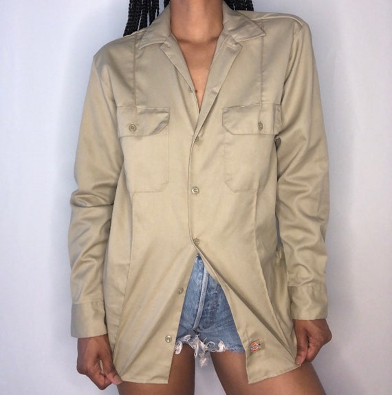 Dickies Boyfriend Shirt / Tan Utility Shirt / Wor… - image 2