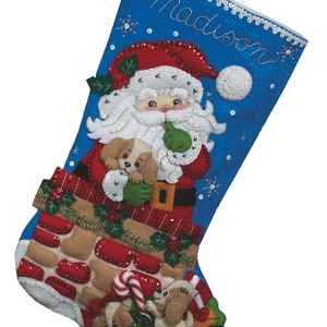 Bucilla Christmas Stocking, Felt Stocking, Christmas Stocking, Santa&#39;s Secret - Made to Order