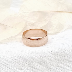 Bague en or rose 9 carats, bague en or faite main vintage, alliance en or, bague en or Union soviétique Russie