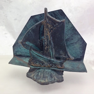 Vintage Napkin Holder Bronze Judaica Jewish Art 1950's Israel Collectible, Vintage Judaica Collectible, Jewish Gift