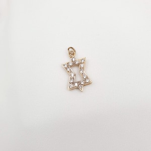 Vintage 14K Gold Star of David Pendant: Israeli Magen David, 1980s