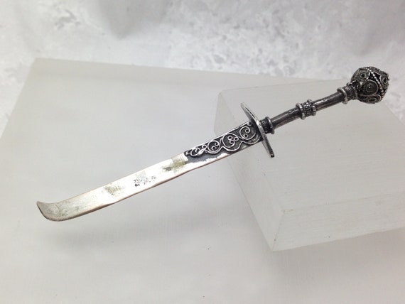 Collectible Vintage Letter Opener Sword Sterling Silver 1940's