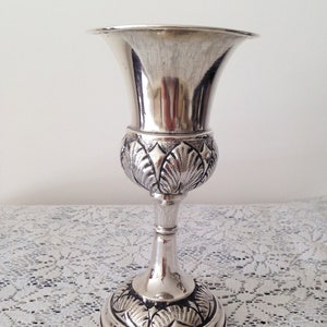 Vintage Antique Kiddush 925 Sterling Silver Collectible,  Vintage Wine Goblet Cup Hallmarked, Jewish Gift