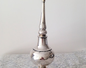 Antique Vintage Iraq Silver Rose Water Perfume Sprinkler Bottle, Decorative Collectible