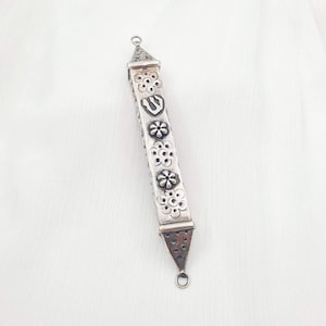 Vintage Silver Mezuzah Case, 925 Sterling Silver Handmade Mezuzah, Israel Jewish Judaica Collectible 50&#39;s