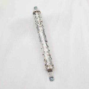 Vintage Silver Mezuzah Case, 925 Sterling Silver Handmade Mezuzah, Israel Jewish Judaica Collectible 50&#39;s