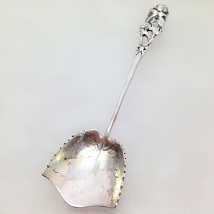 Vintage 800 Sterling Silver Spoon Floral Leaf Pattern Israel 1950&#39;s