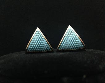 Gold Filled 925 Sterling and Turquoise Unity Earrings for Recovery