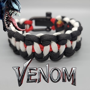 Venom inspiriert Armband, Venom Tooth Paracord Armband, Reißzahn Venom Lächeln Schmuck, Film Armband, Venom Film, Hardy Paracord, Carnage