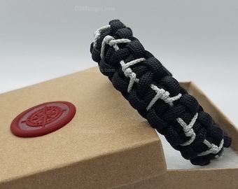 Barbed Wire Stitched Paracord Bracelet: Handmade Survival Jewelry