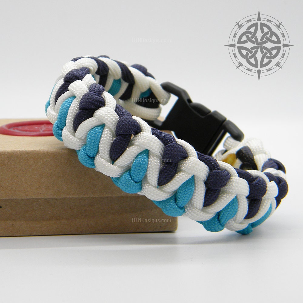Custom 3 Color Paracord Bracelet Modified Cobra Knot Zig Zag Etsy