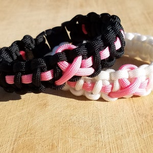 Breast Cancer Awareness Paracord Bracelet, Pink Warrior, Breast Cancer Survivor Bracelet, Pink Ribbon, Team Pink, Awareness Bracelet