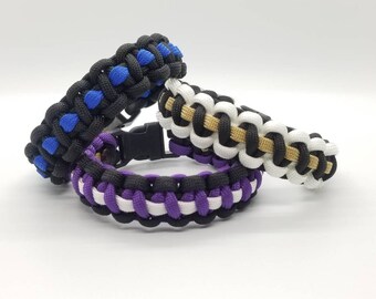 Custom Paracord Bracelet, Striped Cobra Knot, Paracord Bracelets, Handmade Bracelets, Gifts for Him, Groomsman's Gifts, Best Man Gift, EDC
