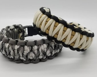 Custom Paracord Bracelets, Custom King Cobra Knot, Handmade Bracelets, EDC Gear, Gifts for Him, Groomsman's Gifts, Survival Bracelet