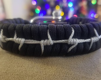 Barbed Wire Bracelet, EDC Jewelry, Gifts for Him, Custom Paracord, Handstitched Jewelry, Stitched Paracord Bracelet, Fishtail Weave