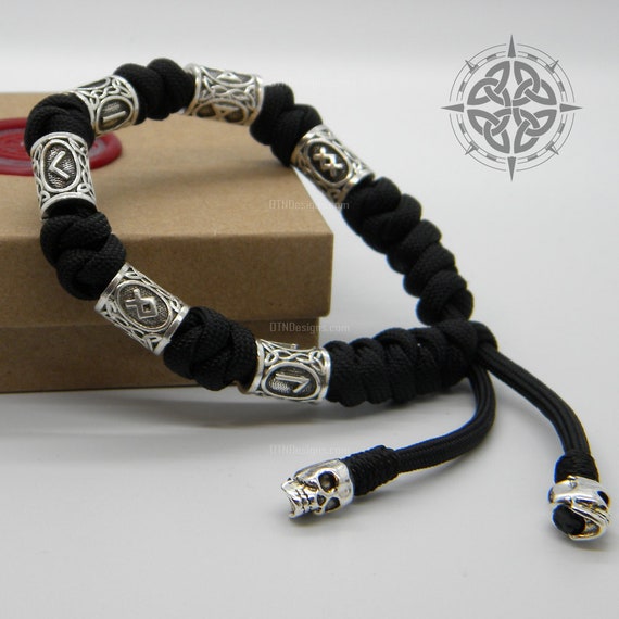 Buy GuoShuang Nordic Viking Rune Amulet Bracelet with Valknut Gift Bag at  Amazon.in