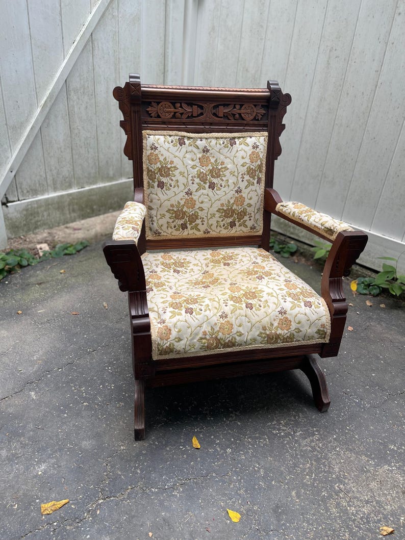 Eastlake Rocker Blue Customizable Antique Eastlake Platform Armchair Rocker - Etsy