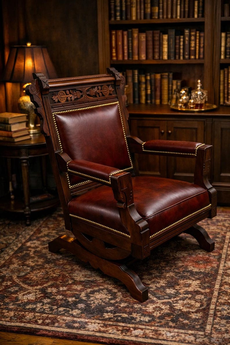 Eastlake Rocker Blue Customizable Antique Eastlake Platform Armchair Rocker - Etsy