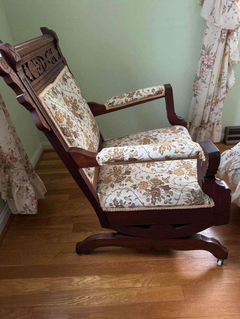 Eastlake Rocker Blue Customizable Antique Eastlake Platform Armchair Rocker - Etsy