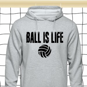 Volleyball Ball is Life Hoodie, Volleyball Hoodie, Volleyball Love, Gift For Volleyball, Volleyball Player Hoodie, Sport Hoodie, Grey Hoodie