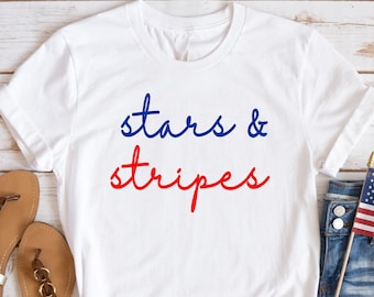 Retro Stars and Stripes Shirt, 4th of July American Flag Tee
