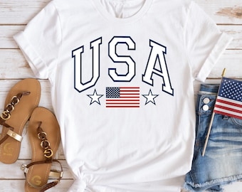 USA Flag Shirt, 4th of July Tee, Comfort Colors