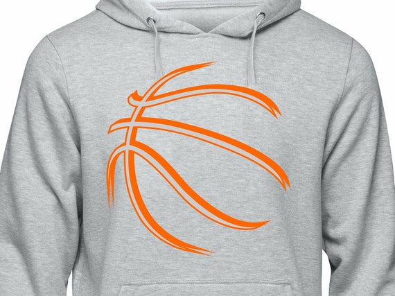 Basketball Lines Hoodie Basketball Hoodie Basketball Love Gift For Basketball Lover Basketball Player Hoodie Sport Grey Orange Print Etsy Mexico