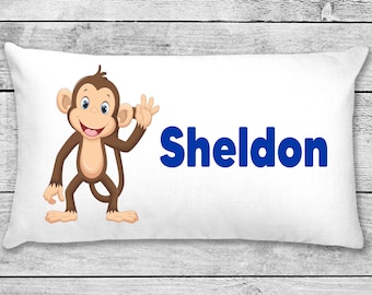 MONKEY PILLOWCASE, pillow - custom personalized monkey pillowcase, great birthday gift