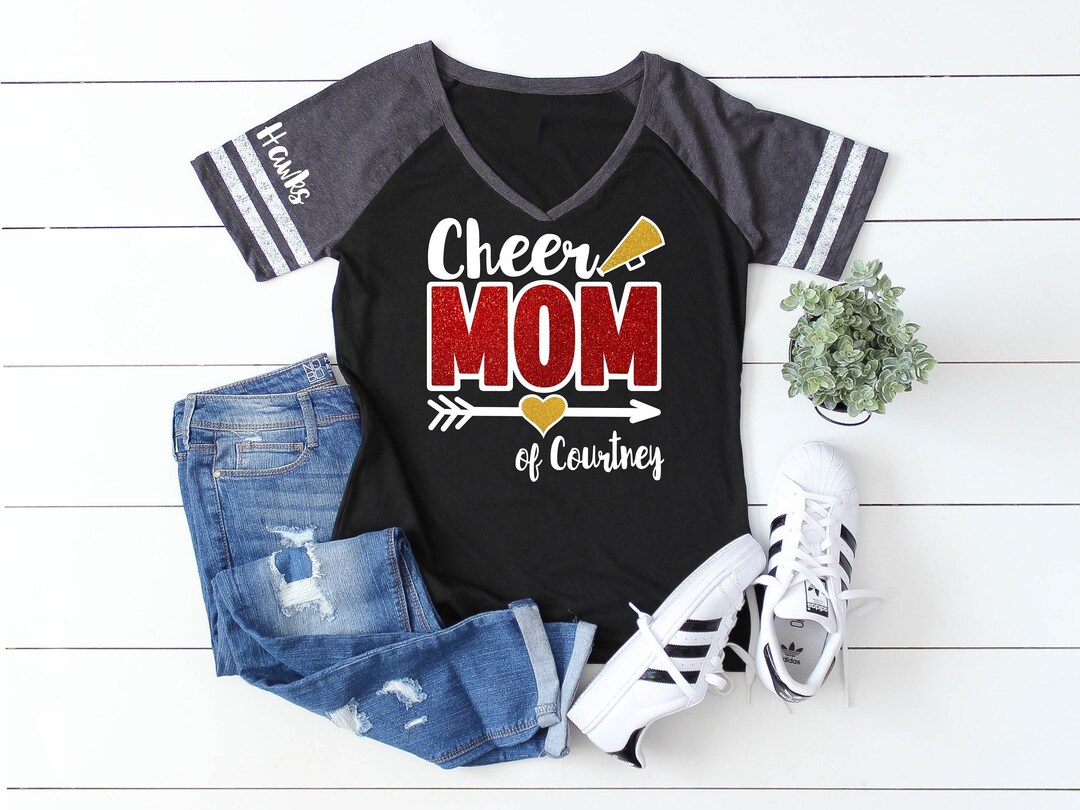 Glitter Cheer Shirt Cheer Tshirts Cheerleading Mom Shirts Cheerleader