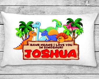 Dinosaur pillowcase, pillow - custom personalized T-Rex pillowcase, great birthday gift