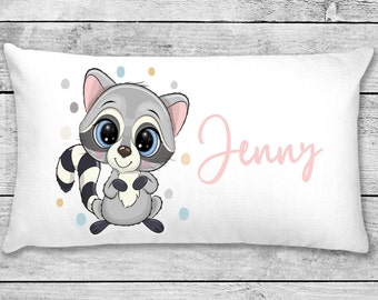 Personalized Racoon Pillowcase, Custom Name Pillow