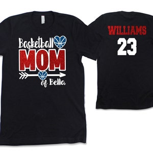 Glitter Basketball Heart Shirt | Basketball Tshirts | Basketball Mom Shirts | Basketball Bling | Short sleeve v-neck | Customize Colors