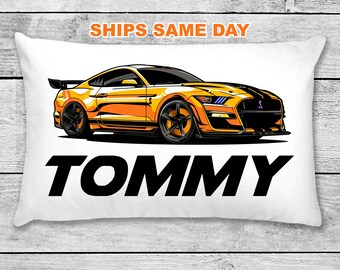 Personalized Race Car Pillowcase, Custom Name Pillow, Kids Birthday Gift