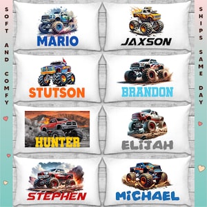 Monster Truck Personalized Pillowcase for Kids, Custom Pillowcase for Kids, Monster Truck, Off Road Truck, Birthday Gift