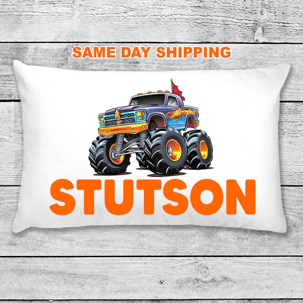 Monster Truck Pillow Case Personalized Pillowcase
