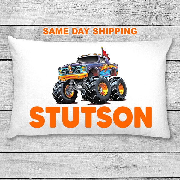 Monster Truck Pillow Case Personalized Etsy