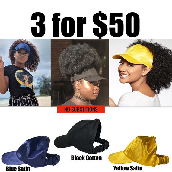 CurlCap Value Pack Natural Hair Hats, dad hat, Protective Styles Hats, Cold Weather Accessories, Afro Hair Care, Kinky Curly Hair