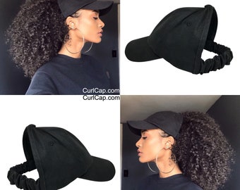Satin Lined Baseball Cap, Satin bonnet , scrunchie, hats for natural hair, satin hair cap , Backless Hat, Curl cap,