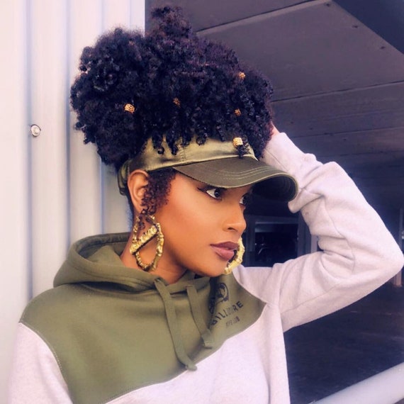 Satin Lined Baseball Cap, Slap cap , Olive Green dad hat, hats for natural hair, satin hair cap , Backless Hat, satin lined head wraps