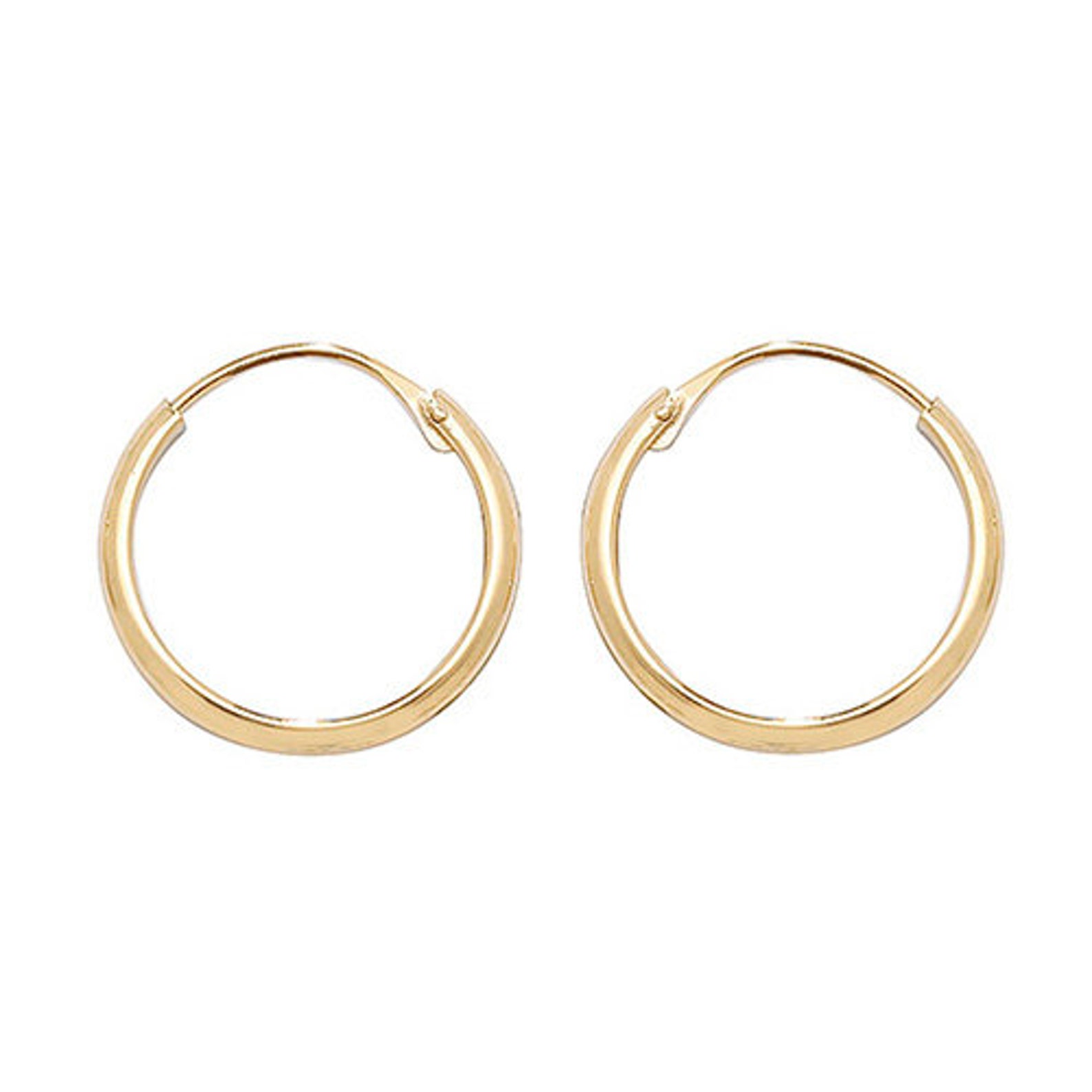 9ct Solid Gold Tube Sleeper Hoop Creole Earrings / Size 10mm | Etsy UK